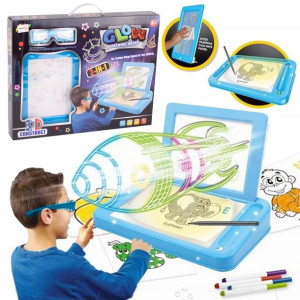 Podświetlana Tablica Magiczna 3d 3w1 Dla Dzieci