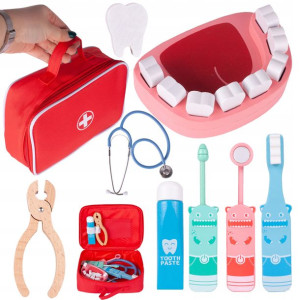 Mały Lekarz Doktor Dentysta W Walizce Drewniany