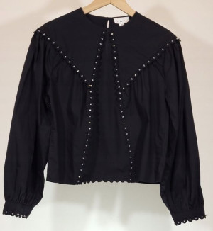 koszula topshop 34 bawełna czarna falbana