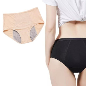 Majtki Menstruacyjne Nieprzeciekające Beżowe Xl