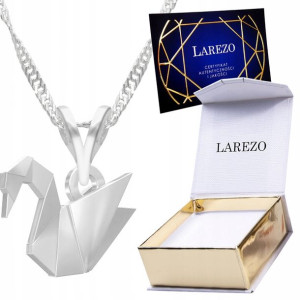 Naszyjnik srebrny łańcuszek 925 Łabędź Origami