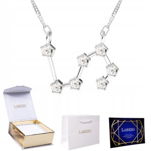 Naszyjnik srebrny łańcuszek Znak Zodiaku Lew 925