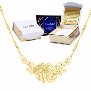 Naszyjnik złoty + GRAWER 925 Bukiet Kwiatów