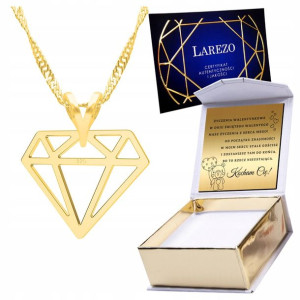 Naszyjnik złoty + GRAWER 925 Diament Diamencik