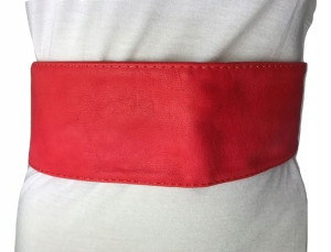 PASEK DAMSKI WIĄZANY KORALOWY do sukienki szer.9cm