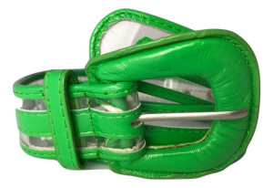 PASEK DAMSKI zielony przezroczysty szer. 4cm