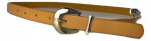 PASEK DAMSKI żółty wąski musztardowy 2cm łańcuszek