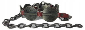 PASEK DAMSKI łańcuszek metal bordowy do sukienki
