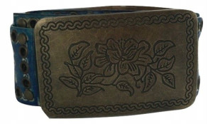 PASEK-PROSTOKĄT DAMSKI granatowy SZEROKI 5,5 cm