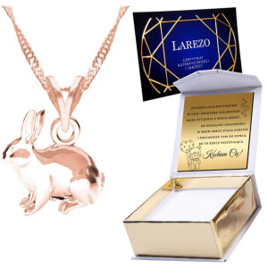 Naszyjnik złoty + GRAWER 925 Królik Rabbit