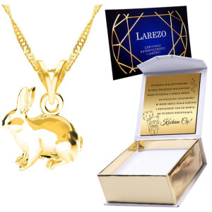 Naszyjnik złoty + GRAWER 925 Królik Rabbit
