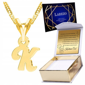 Naszyjnik złoty + GRAWER 925 Literka K Letter