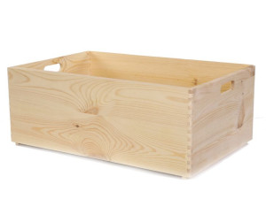 Drewniana Skrzynka z uchwytami 23x60x40cm Naturalna Drewno sosnowe 35litrów