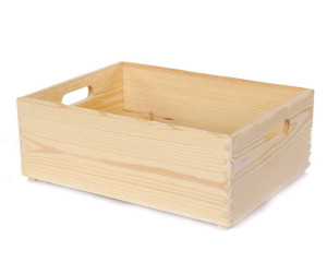 Drewniana Skrzynka z uchwytami 13,5x40x30 Naturalna Drewno sosnowe 12litrów