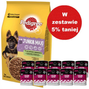 PEDIGREE® Junior Maxi 15 kg z kurczakiem i ryżem + Mr.BIG Junior kawałki w