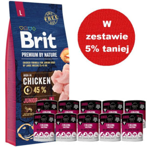 BRIT Premium By Nature Junior L 15k + Mr.BIG Junior kawałki w sosie z cielę