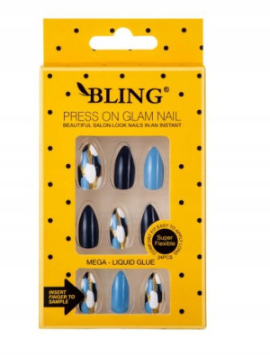 Sztuczne paznokcie, Tipsy BLING (24 szt.)– glamour