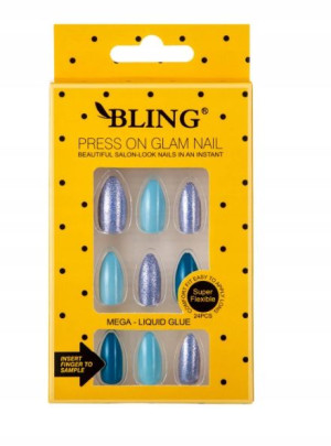 Sztuczne paznokcie, Tipsy BLING (24 szt.) –glamour