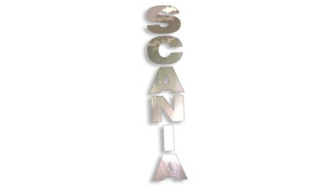 Wycinana naklejka SCANIA pionowa chrom