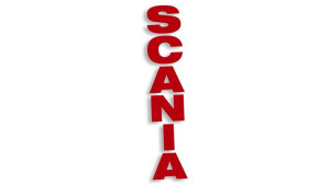 Wycinana naklejka SCANIA pionowa czerwona