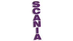 Wycinana naklejka SCANIA pionowa fioletowa
