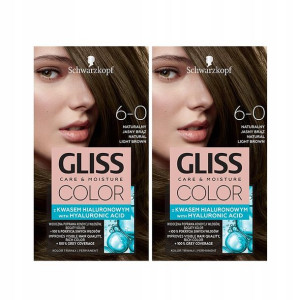 Gliss Color Farba do włosów 6-0 Natur Jasny Brązx2