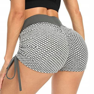 Shorty Spodenki Sportowe Wysoki Stan Karbowane S