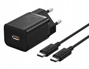 Baseus Super Si Sets | Ładowarka sieciowa + kabel USB-C 25W QC3.0 PD