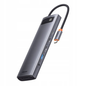 Baseus Metal Gleam 12w1 | Adapter HUB USB-C - HDMI, DP, USB3.0, USB-C 10GB/