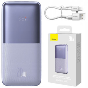 Baseus Bipow Pro | Power Bank 10000mAh 20W z kablem USB-C PD QC Samsung AFC
