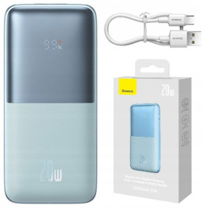 Baseus Bipow Pro | Power Bank 10000mAh 20W z kablem USB-C PD QC Samsung AFC