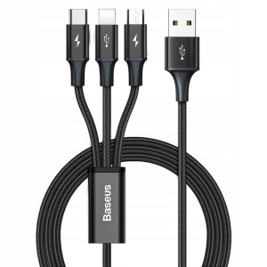 Baseus Rapid Series | Kabel 3w1 USB - Micro Lightning USB-C 1.2m 3.5A