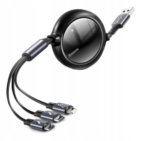 Baseus Bright Mirror | Kabel z regulacją długości USB - Micro USB-C Lightni