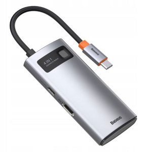 Baseus Metal Gleam Series | Adapter HUB USB-C - HDMI 4K USB2.0 USB3.0 USB-C