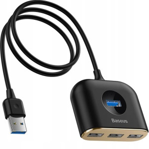 Baseus Square round | HUB adapter rozdzielacz 4w1 USB 3.0 do USB 3.0 x1 + U