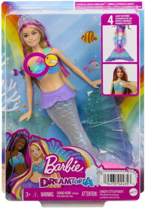 Barbie HDJ36 Malibu syrenka migoczące światełka