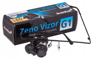Okulary powiększające 20x, lupa jubilerska z LED Levenhuk Zeno Vizor G1