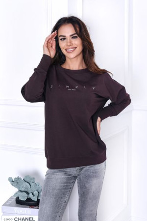 SIMPLY - uniwersalna bluza damska oversize - BRĄZ