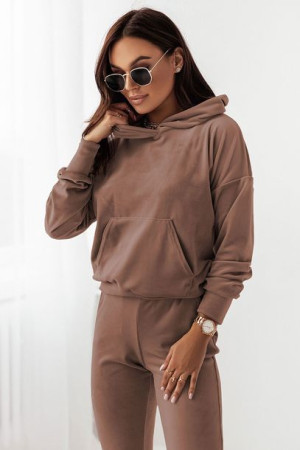Welurowy Komplet Dresowy LOUIS -MOCCA - XS/S