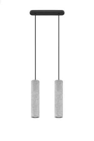Lampa wisząca LUVO 2 szary zwis beton lampa wisząca tuba walec nad stół