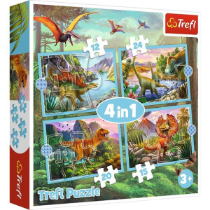 Puzzle Trefl 4w1 34609 Wyjątkowe Dinozaury