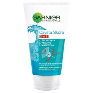 Garnier Czysta Skóra 3 w 1 żel myjący peeling maseczka 150ml