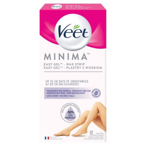 Veet Minima Easy-Gel plastry z woskiem do nóg i ciała 12szt