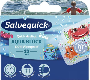 Salvequick Aqua Block Kids wodoodporne plastry dla dzieci 12szt.