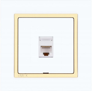 Gniazdo internetowe LAN RJ45 MAGIC biały / złoty