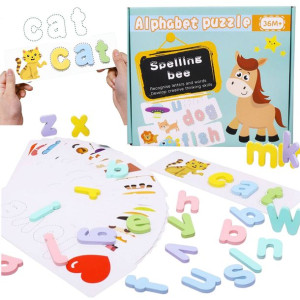 Drewniana Układanka Puzzle Alfabet 82el.