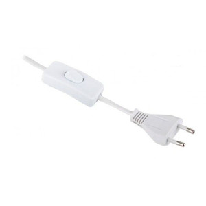 Przewód Kabel Z Wyłącznikiem Biały 2m 2x0.75mm