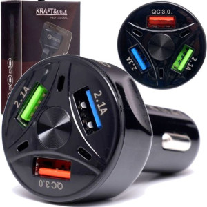 Rozdzielacz Gniazda Samochodowego Usb Ładowarka 3a 12v Gniazdo Zapalniczki