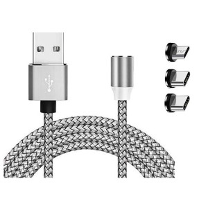 Kabel do Telefonu USB-C /Lightning /MicroUSB 3w1 Uniwersalny Magnetyczny