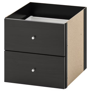 IKEA KALLAX Wkład z 2 szufladami czarnybrąz 33x33 cm
